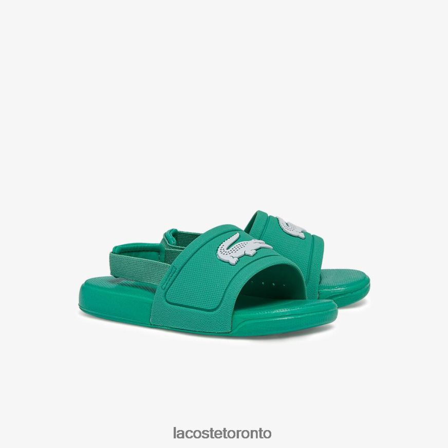 Shoes Lacoste L30 Synthetic Slides Green  White Kids Z60BPR2966