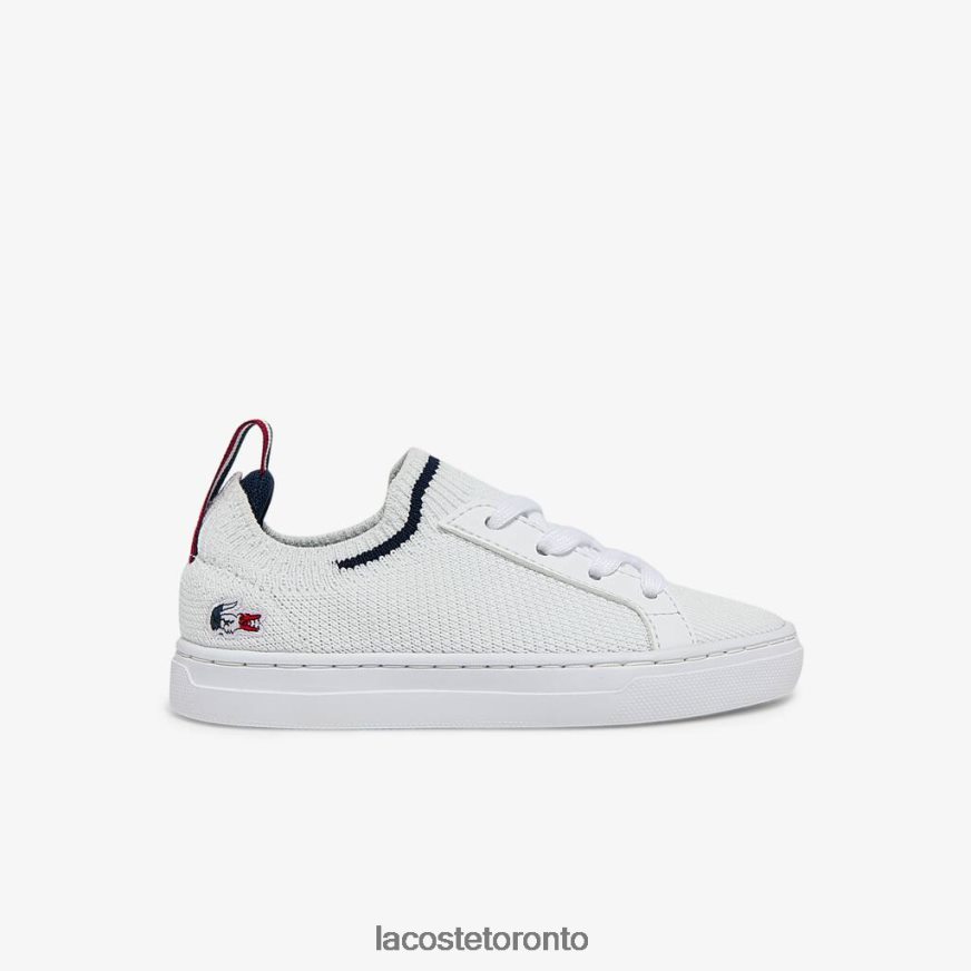 Shoes Lacoste La Piquee Textile Tricolor Sneakers White Navy  Red Kids Z60BPR2994