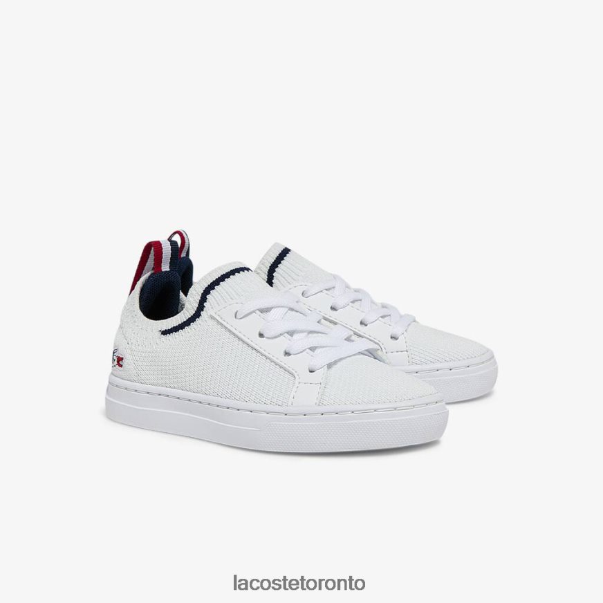 Shoes Lacoste La Piquee Textile Tricolor Sneakers White Navy  Red Kids Z60BPR2994