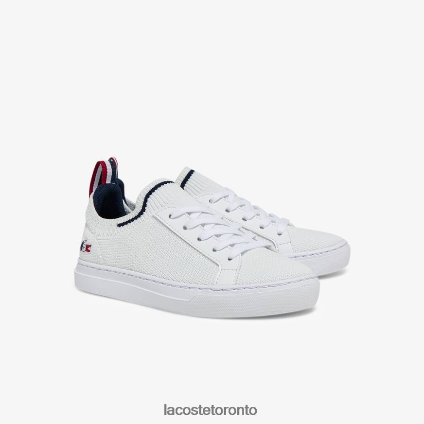 Shoes Lacoste La Piquee Textile Tricolor Sneakers White Navy  Red Kids Z60BPR3304