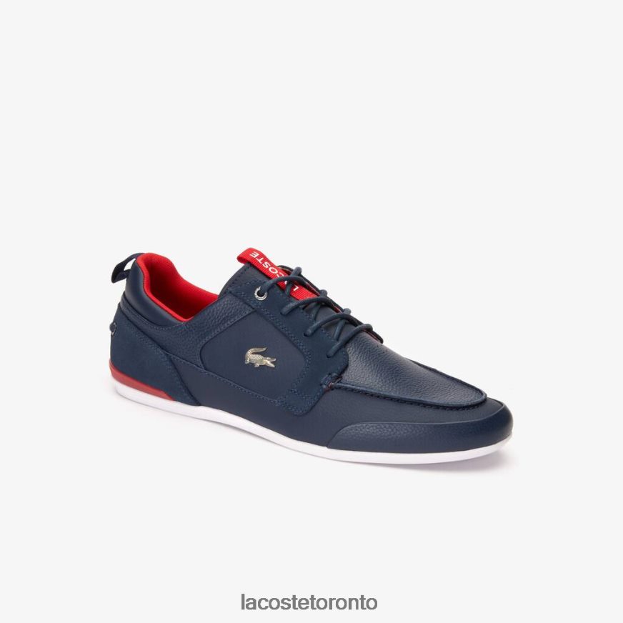 Shoes Lacoste Marina Leather Boat Shoes Navy Blue  Rouge Men Z60BPR1722