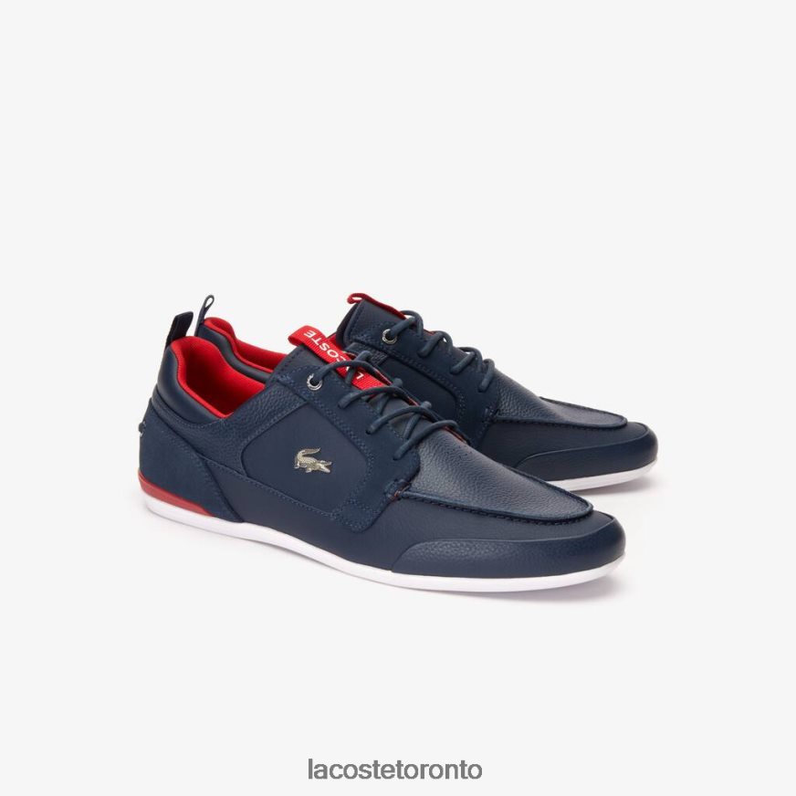 Shoes Lacoste Marina Leather Boat Shoes Navy Blue  Rouge Men Z60BPR1722