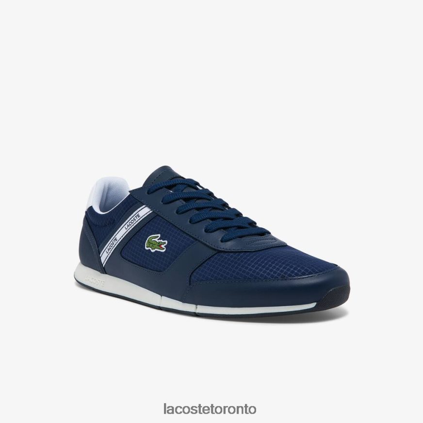 Shoes Lacoste Menerva Sport Textile and Leather Sneakers Navy  White Men Z60BPR1699