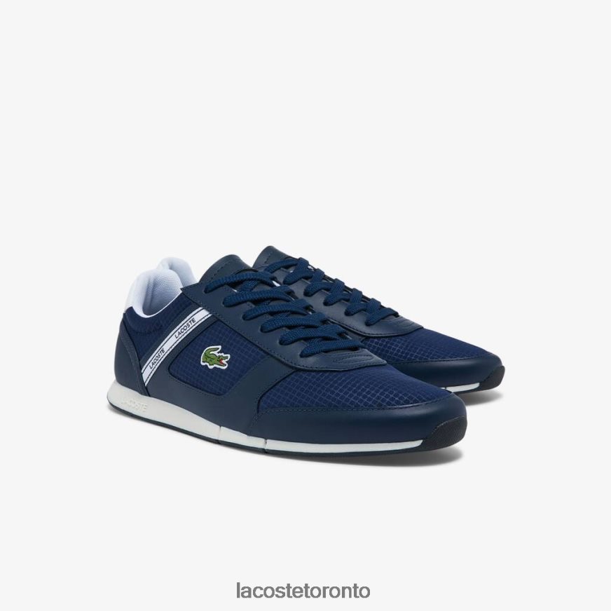 Shoes Lacoste Menerva Sport Textile and Leather Sneakers Navy  White Men Z60BPR1699