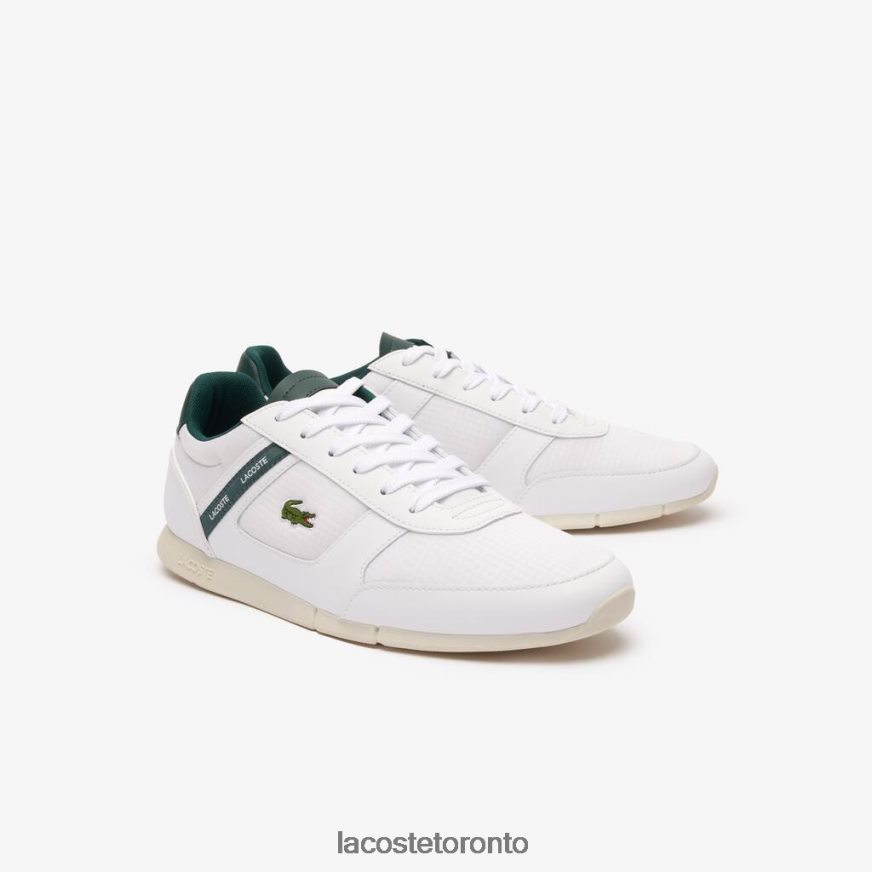 Shoes Lacoste Menerva Sport Textile and Leather Sneakers White  Dark Green Men Z60BPR1700