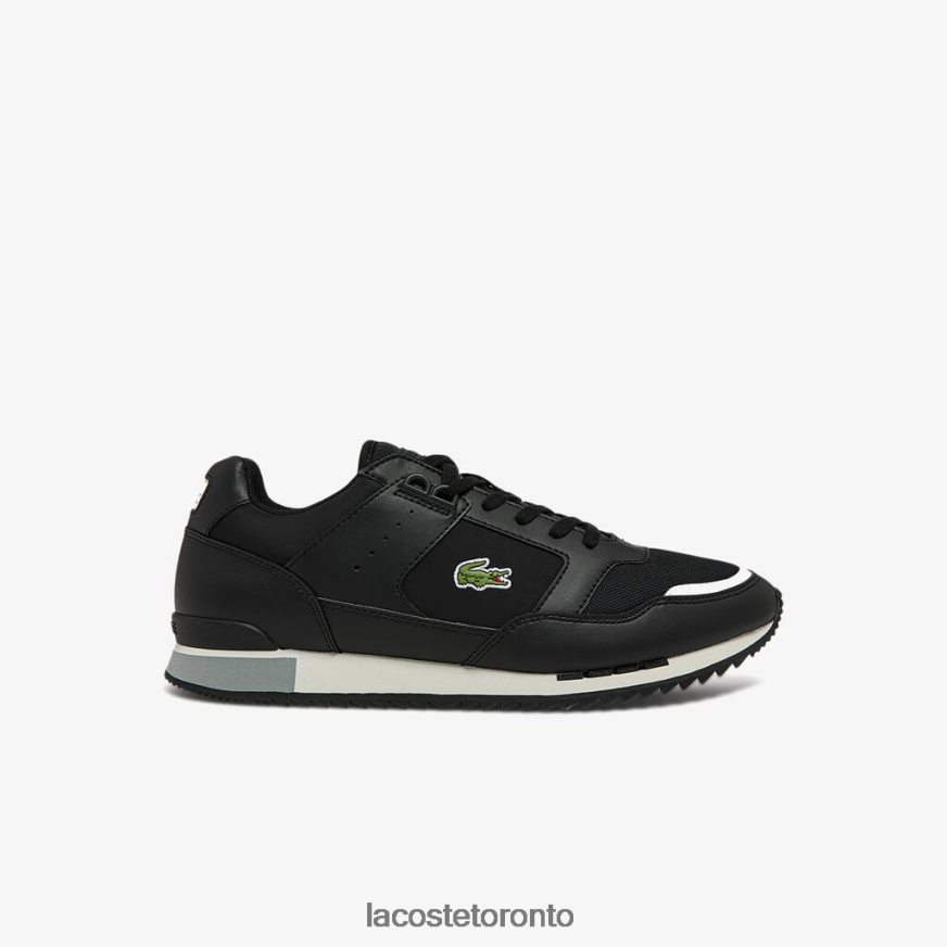 Shoes Lacoste Partner Piste Synthetic and Textile Sneakers Black  Grey Men Z60BPR1720