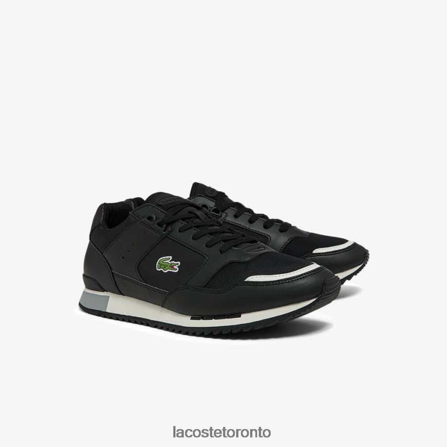 Shoes Lacoste Partner Piste Synthetic and Textile Sneakers Black  Grey Men Z60BPR1720