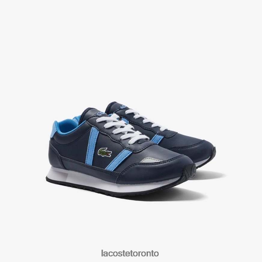 Shoes Lacoste Partner Synthetic Color-Pop Sneackers Navy  Light Blue Kids Z60BPR3333