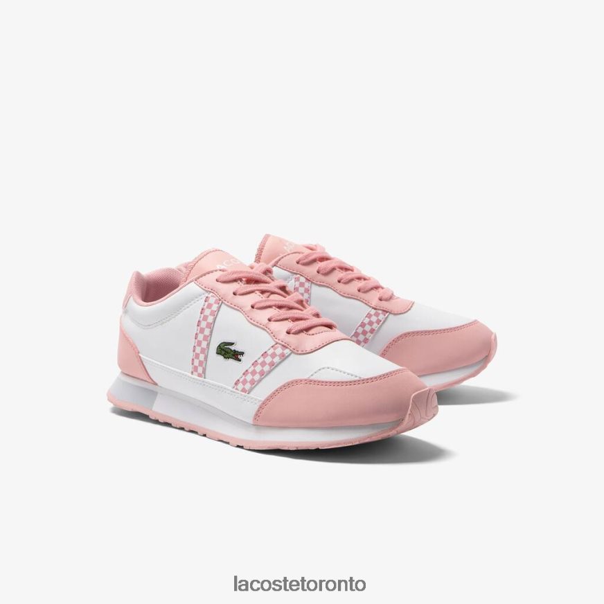 Shoes Lacoste Partner Synthetic Sneakers White  Pink Kids Z60BPR3311