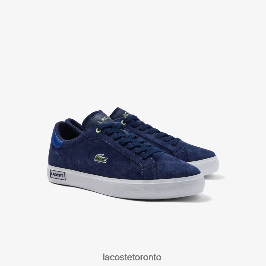 Shoes Lacoste Powercourt Leather Color Contrast Sneakers Navy  Off White Men Z60BPR1900