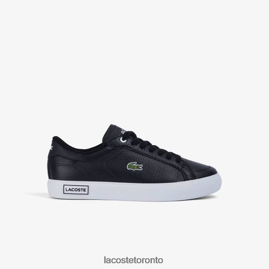 Shoes Lacoste Powercourt Leather Detailed Sneakers Black  White Women Z60BPR2682