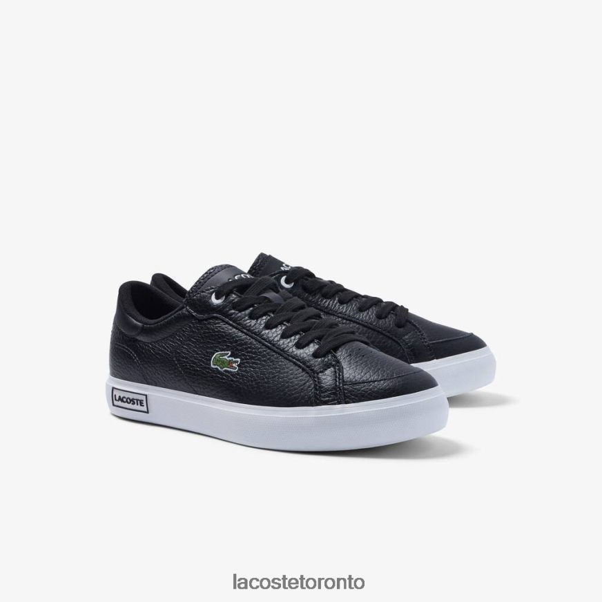 Shoes Lacoste Powercourt Leather Detailed Sneakers Black  White Women Z60BPR2682