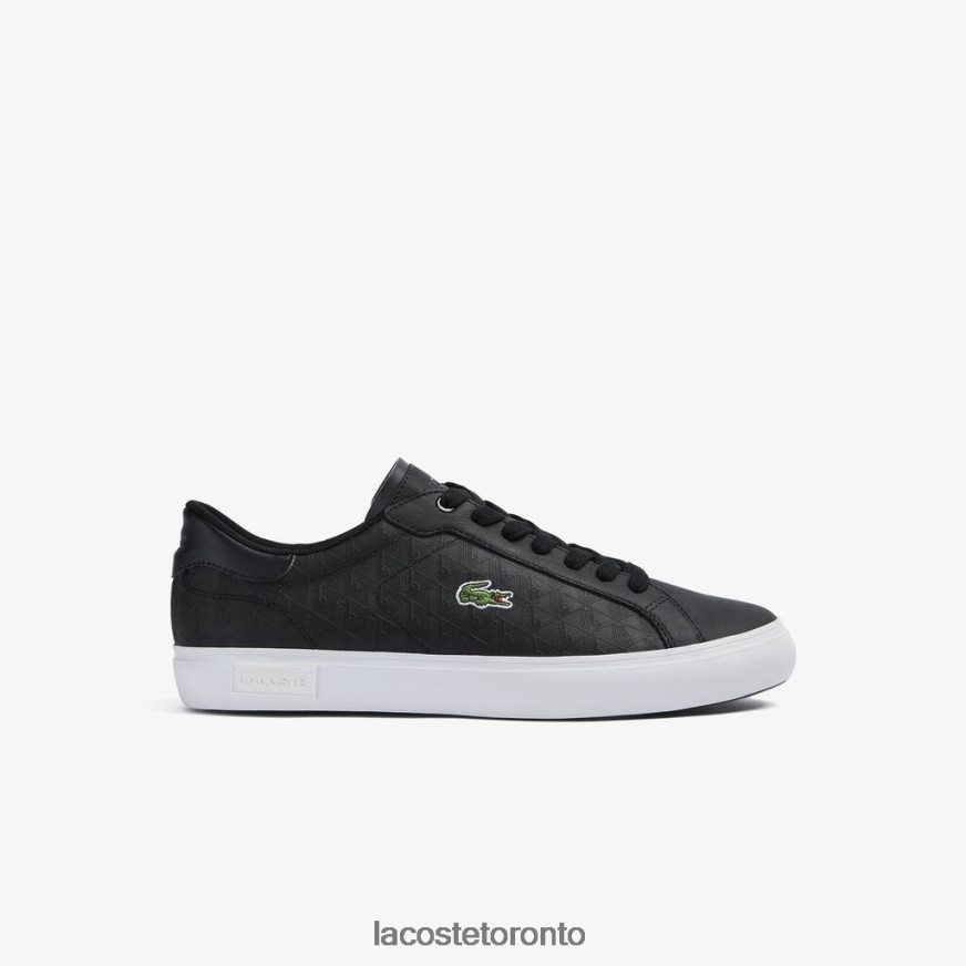 Shoes Lacoste Powercourt Leather Sneakers Black  White Men Z60BPR1702