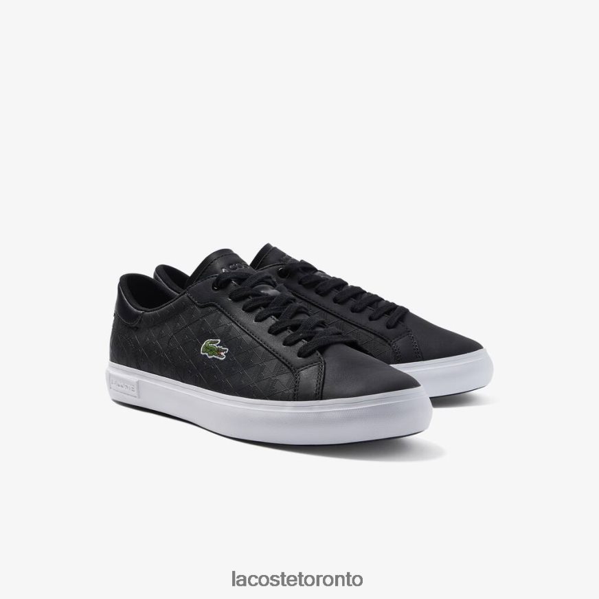 Shoes Lacoste Powercourt Leather Sneakers Black  White Men Z60BPR1702