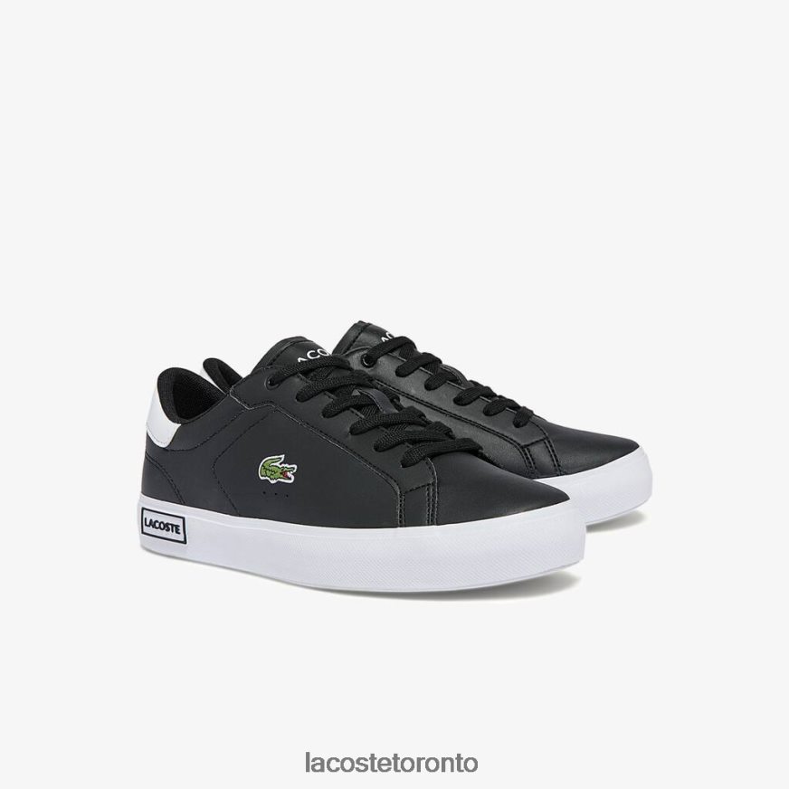 Shoes Lacoste Powercourt Synthetic Sneakers Black  White Kids Z60BPR3309