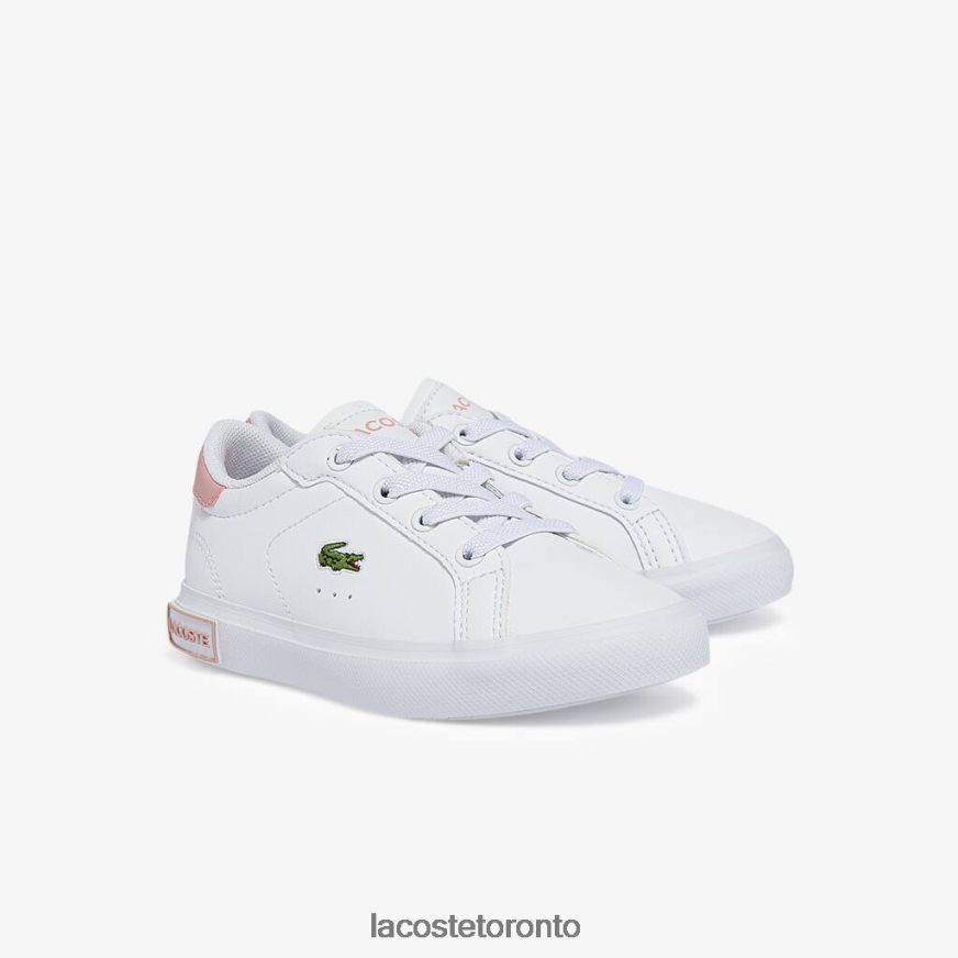 Shoes Lacoste Powercourt Synthetic Sneakers White  Light Pink Kids Z60BPR2936