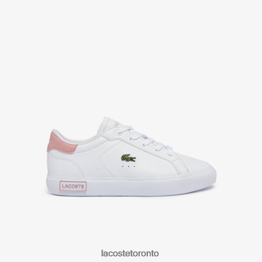 Shoes Lacoste Powercourt Synthetic Sneakers White  Light Pink Kids Z60BPR3066