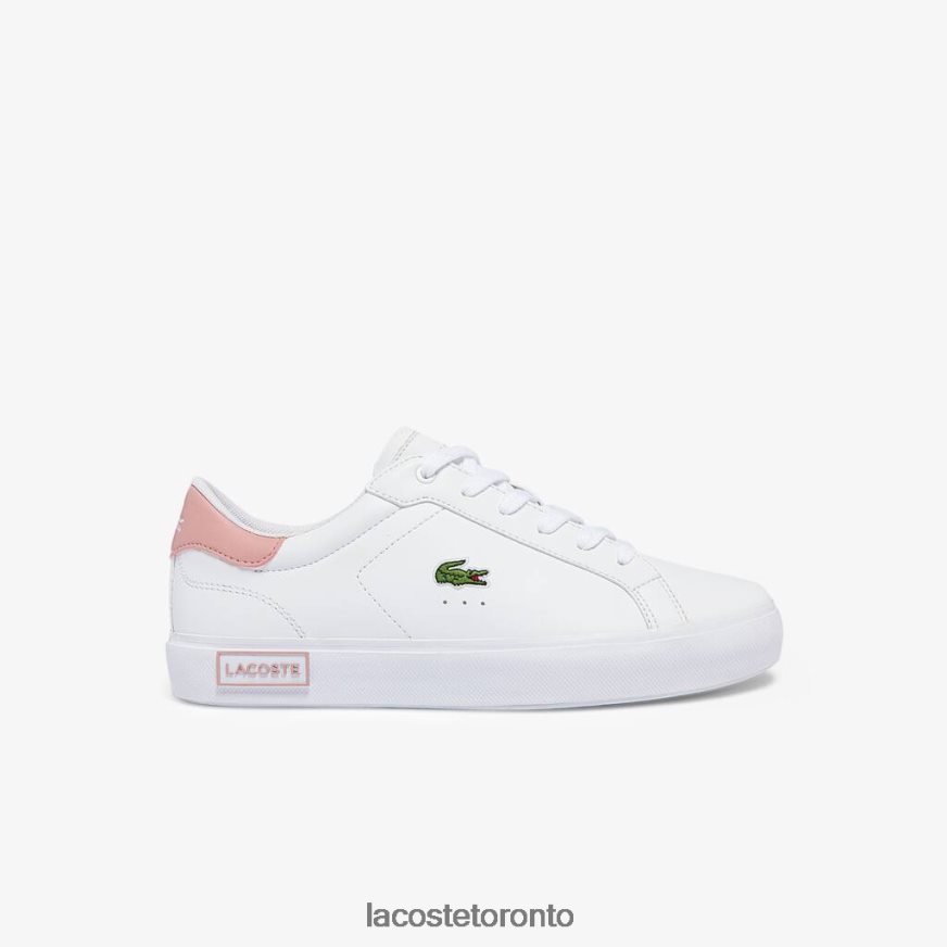 Shoes Lacoste Powercourt Synthetic Sneakers White  Light Pink Kids Z60BPR3308