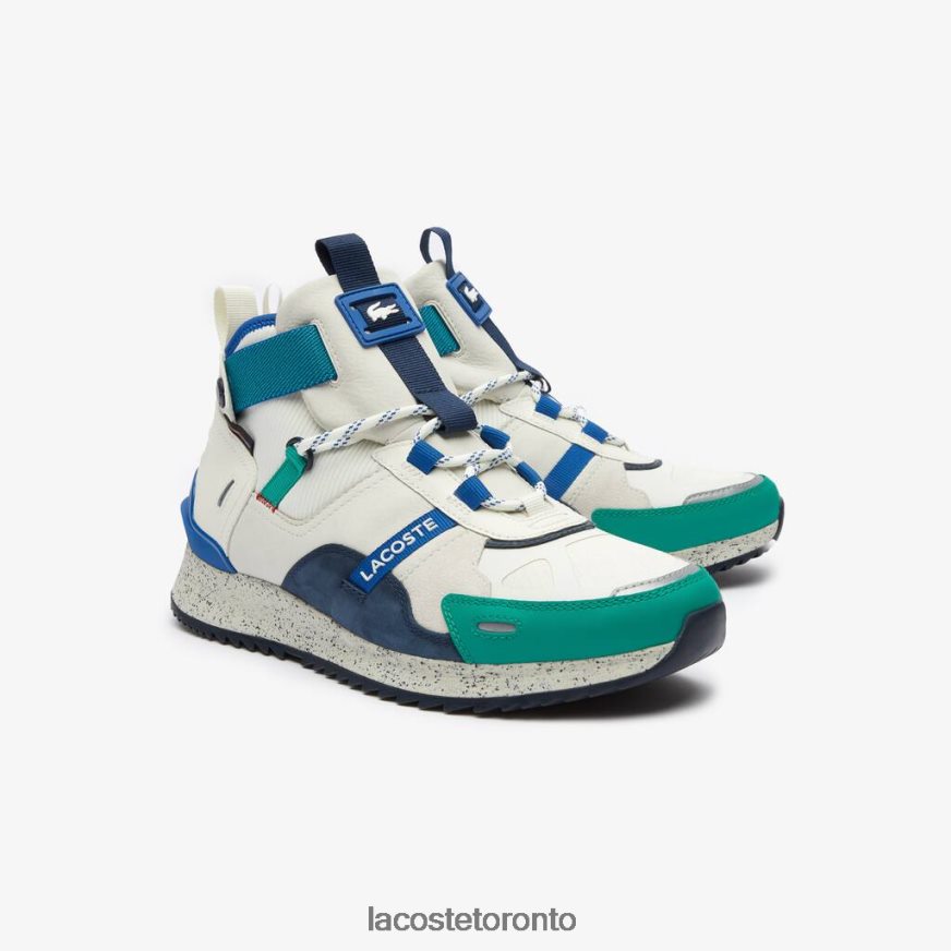 Shoes Lacoste Run Breaker Leather and Synthetic Outdoor Shoes White/Green Men Z60BPR1847