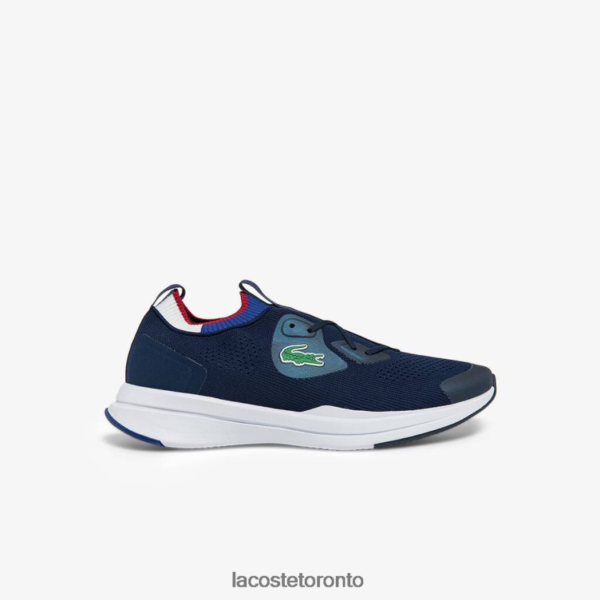 Shoes Lacoste Run Spin Knit Textile Sneakers Navy  White Men Z60BPR1862