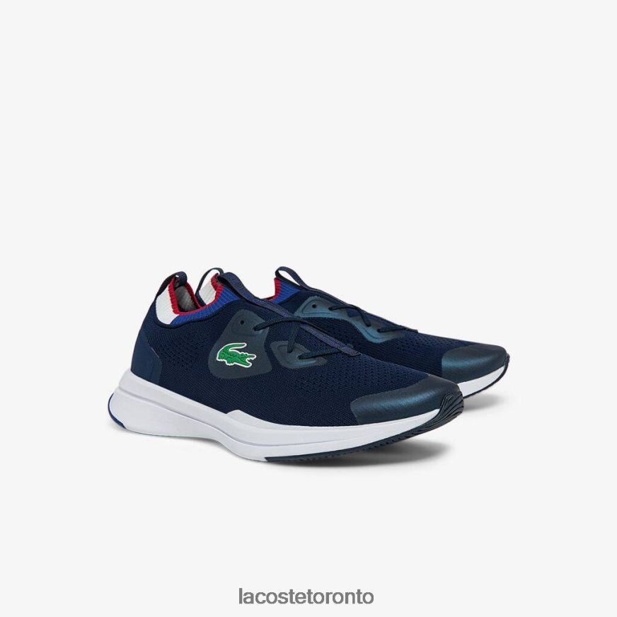 Shoes Lacoste Run Spin Knit Textile Sneakers Navy  White Men Z60BPR1862