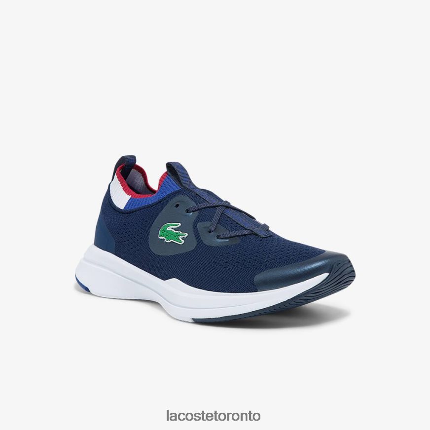 Shoes Lacoste Run Spin Knit Textile Sneakers Navy  White Women Z60BPR2742