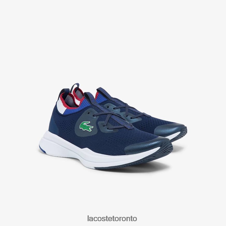 Shoes Lacoste Run Spin Knit Textile Sneakers Navy  White Women Z60BPR2742