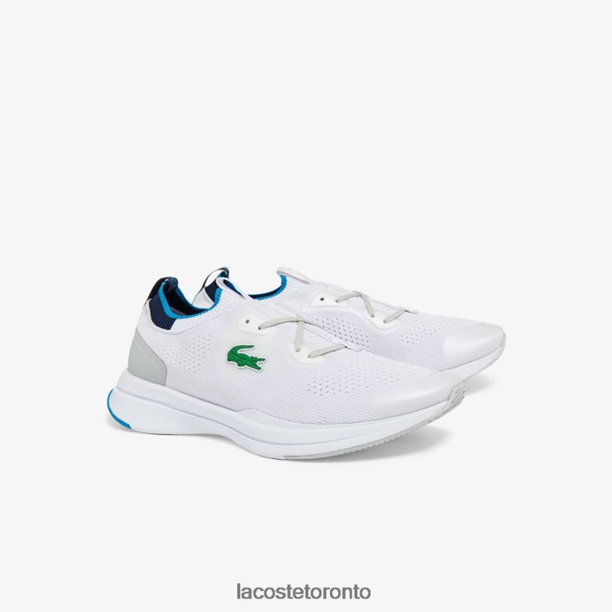 Shoes Lacoste Run Spin Knit Textile Sneakers White/Blue Men Z60BPR1863