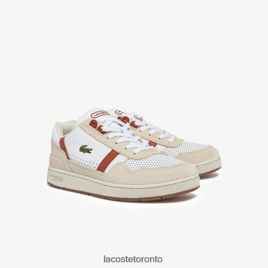 Shoes Lacoste T-Clip Roland-Garros Sneakers White  Brown Women Z60BPR2746