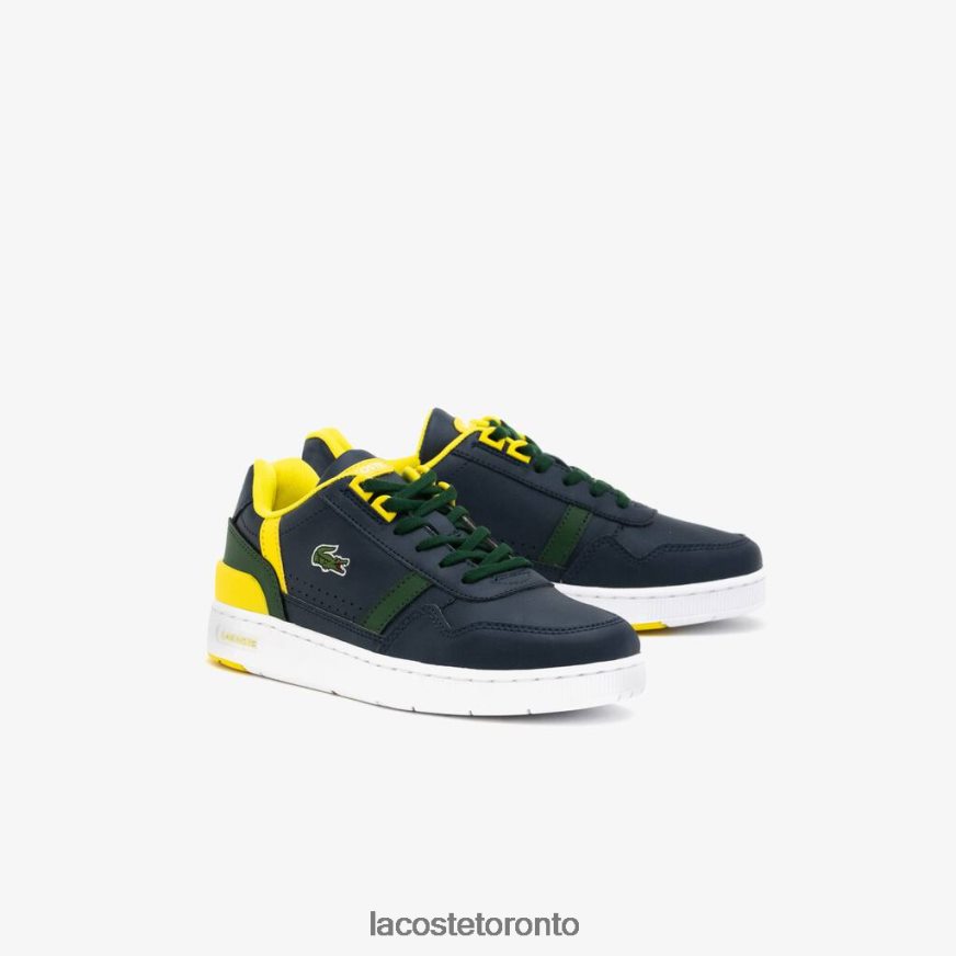 Shoes Lacoste T-Clip Synthetic Color-Pop Sneackers Navy  Green Kids Z60BPR3315