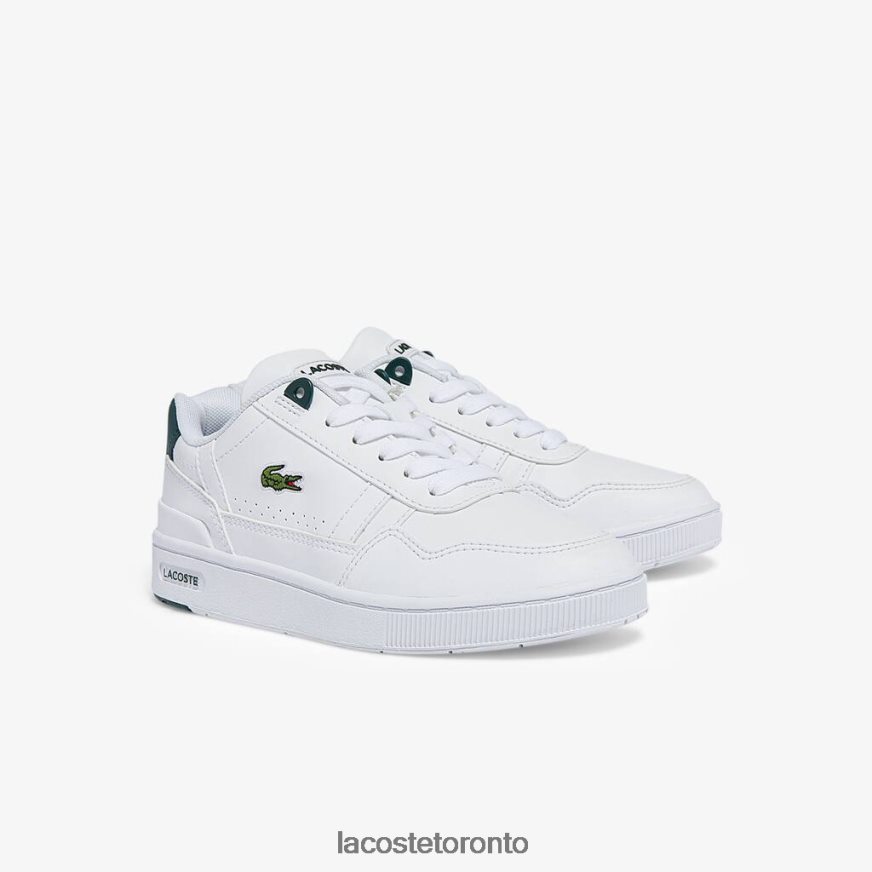 Shoes Lacoste T-Clip Synthetic Sneakers White  Dark Green Kids Z60BPR3115