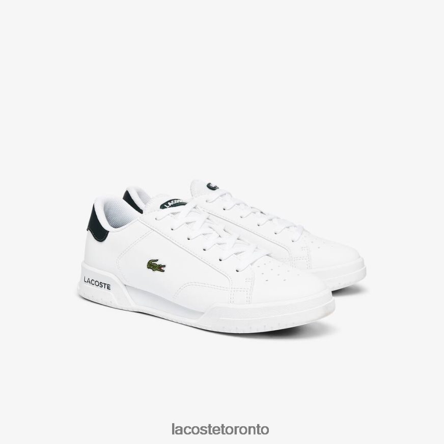 Shoes Lacoste Twin Serve Synthetic Sneakers White  Dark Green Kids Z60BPR3320