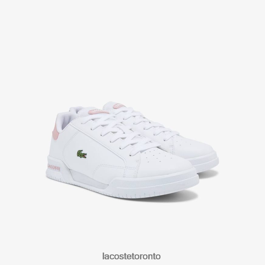 Shoes Lacoste Twin Serve Synthetic Sneakers White  Light Pink Kids Z60BPR3321