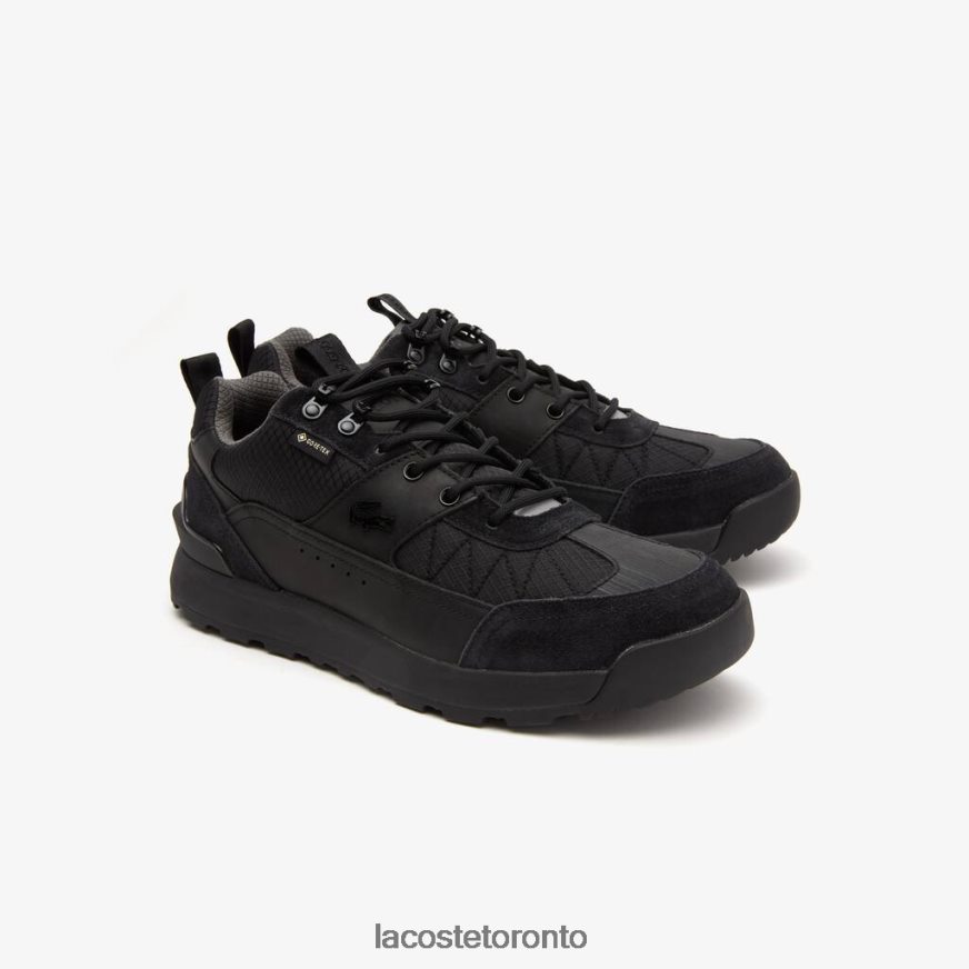 Shoes Lacoste Urban Breaker Lo GTX Textile and Leather Sneakers Black Men Z60BPR1864