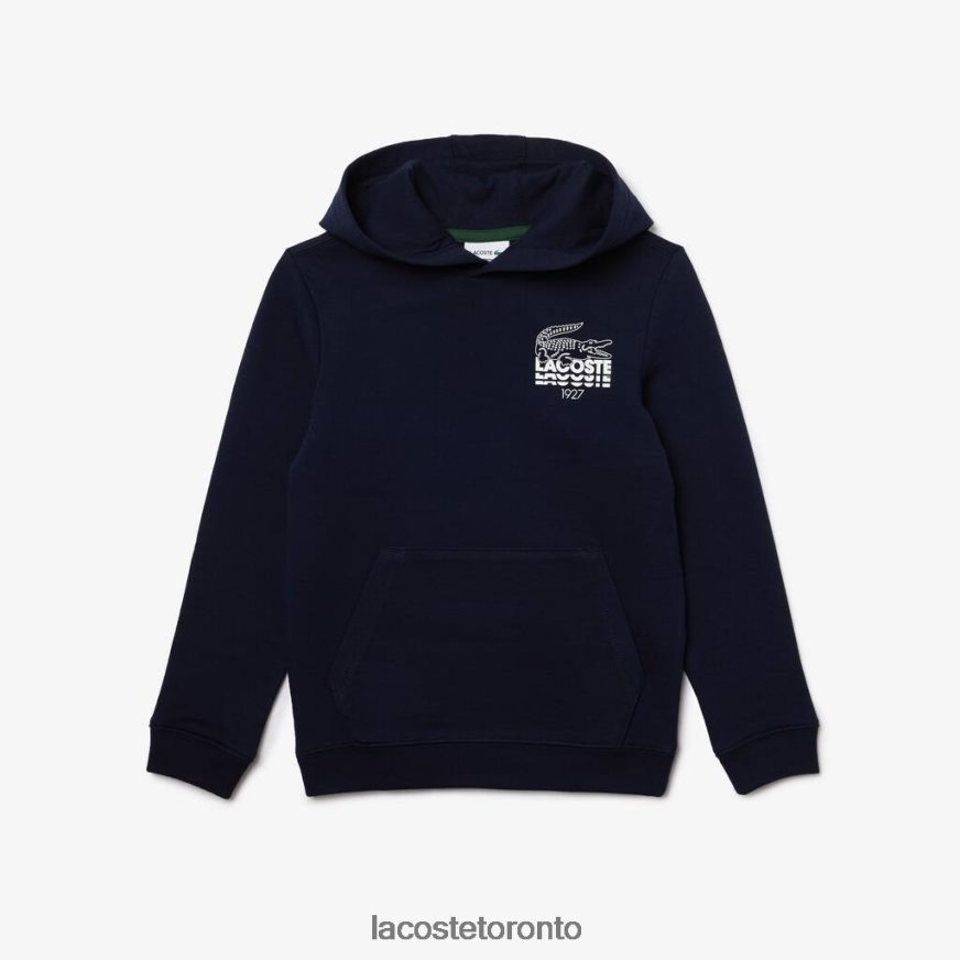 Clothing Lacoste Crocodile Cotton Hoodie Navy Blue Kids Z60BPR3203