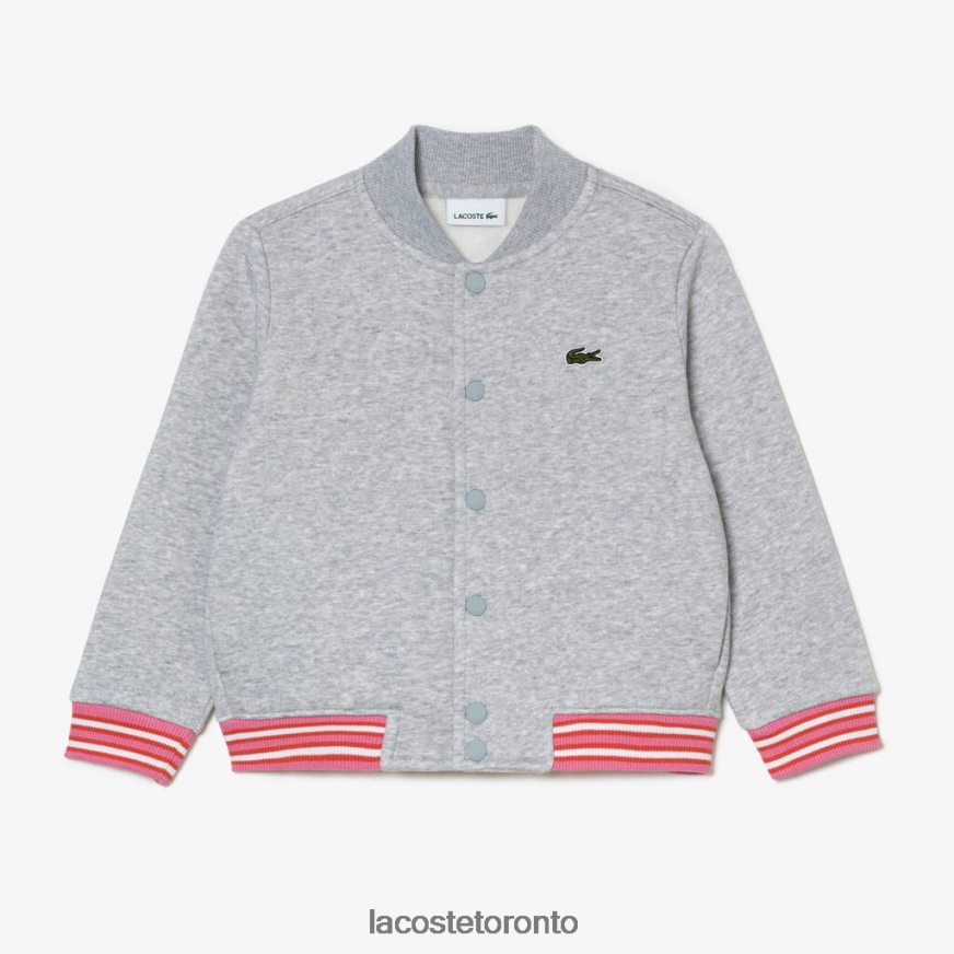 Clothing Lacoste Button-Down Fleece Sweatshirt Grey Chine Kids Z60BPR3045