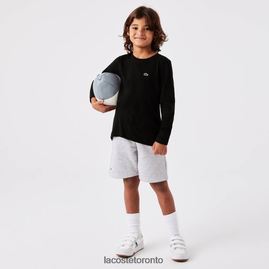 Clothing Lacoste Crew Neck Jersey T-Shirt Black Kids Z60BPR3141