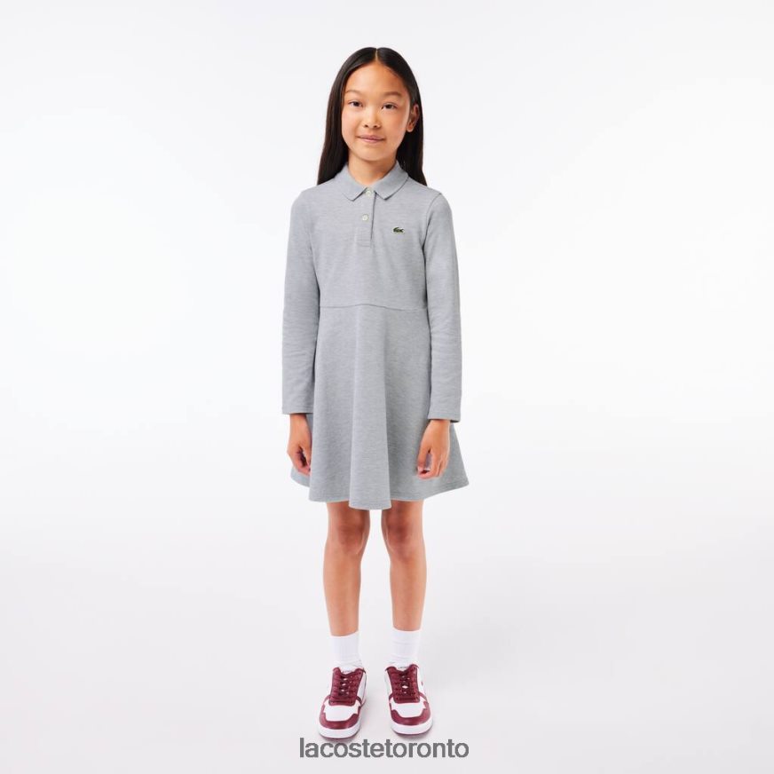 Clothing Lacoste Pique Polo Dress Grey Chine Kids Z60BPR3282