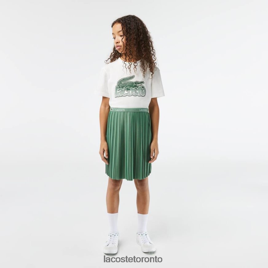 Clothing Lacoste Pleated Jersey Skirt Khaki Green Kids Z60BPR3090