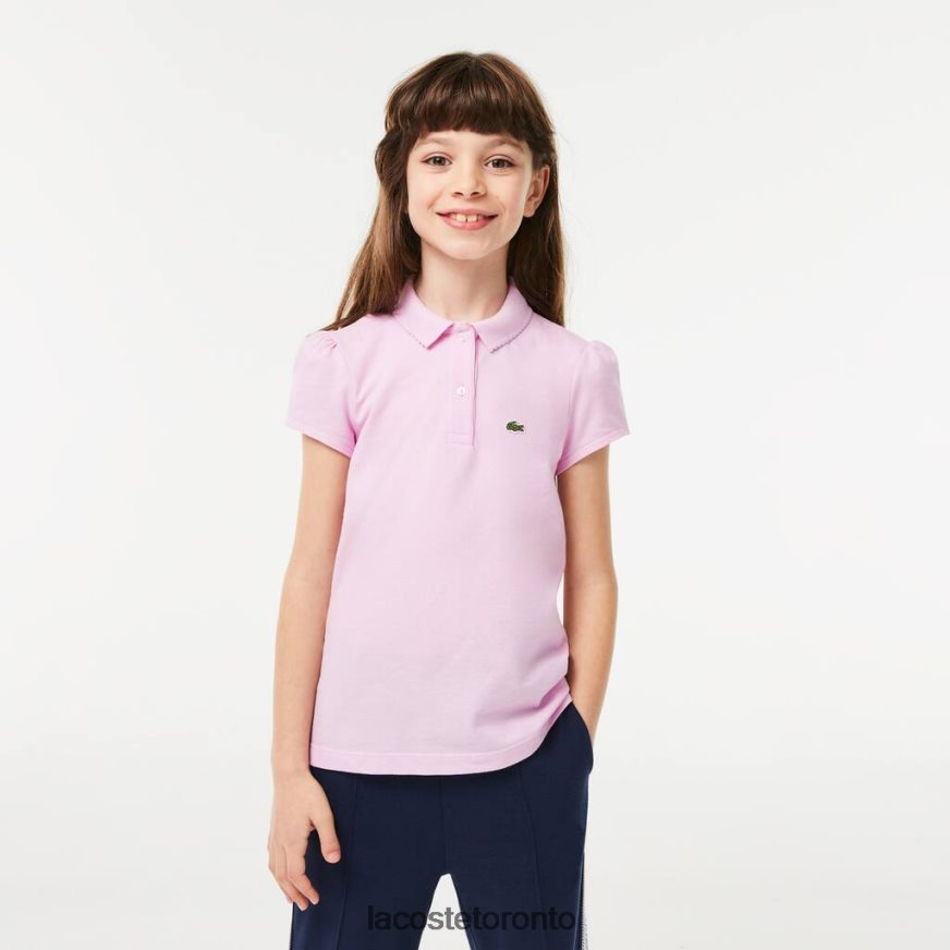 Clothing Lacoste Scalloped Collar Mini Pique Polo Pink Kids Z60BPR2961