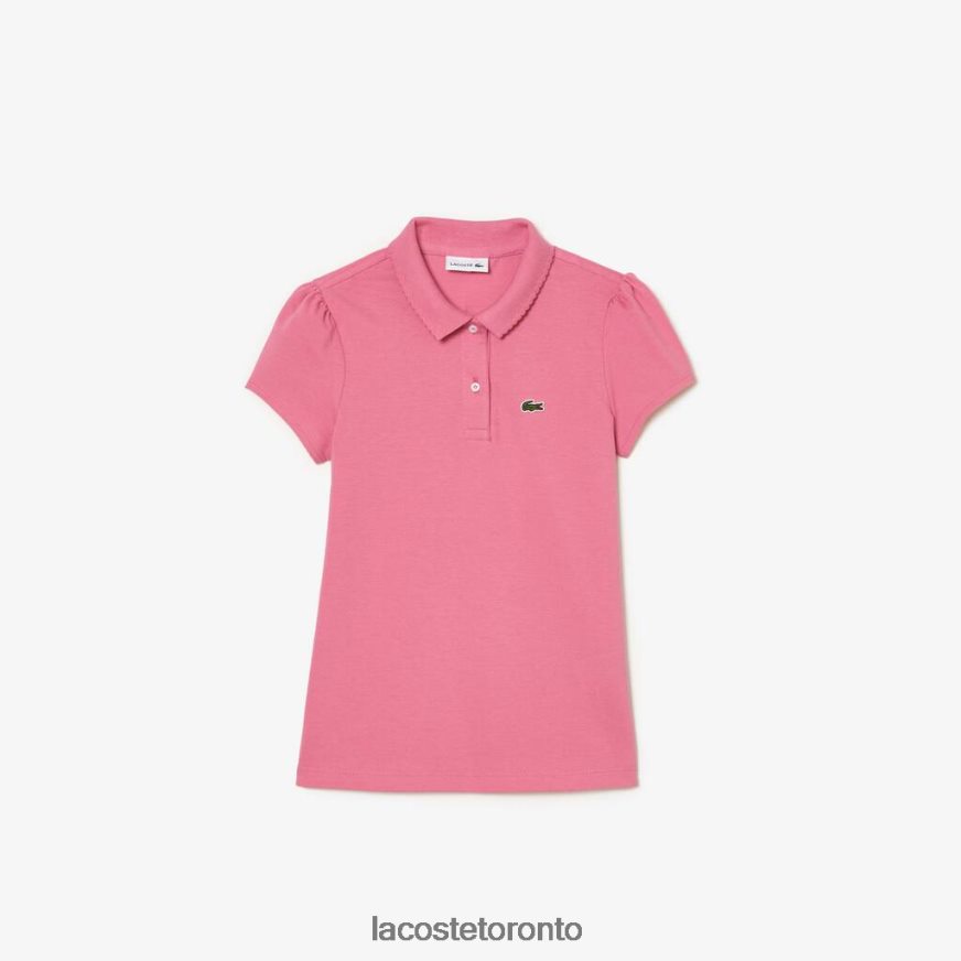 Clothing Lacoste Scalloped Collar Mini Pique Polo Pink Kids Z60BPR3037