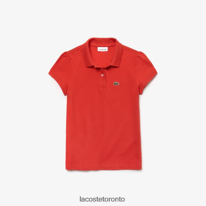 Clothing Lacoste Scalloped Collar Mini Pique Polo Red Kids Z60BPR2963