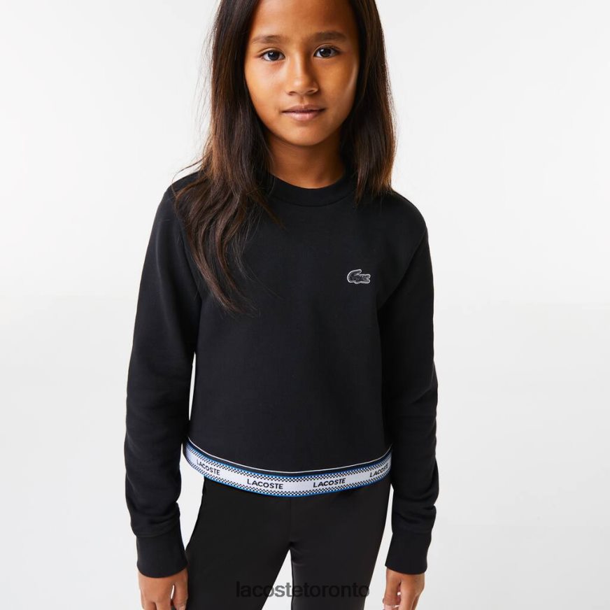 Clothing Lacoste Printed Band Short Sweatshirt Black Kids Z60BPR3206