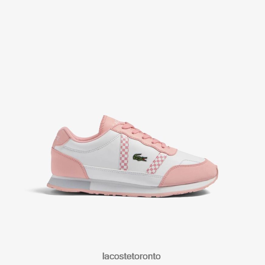 Shoes Lacoste Partner Synthetic Sneakers White & Pink Kids Z60BPR3311