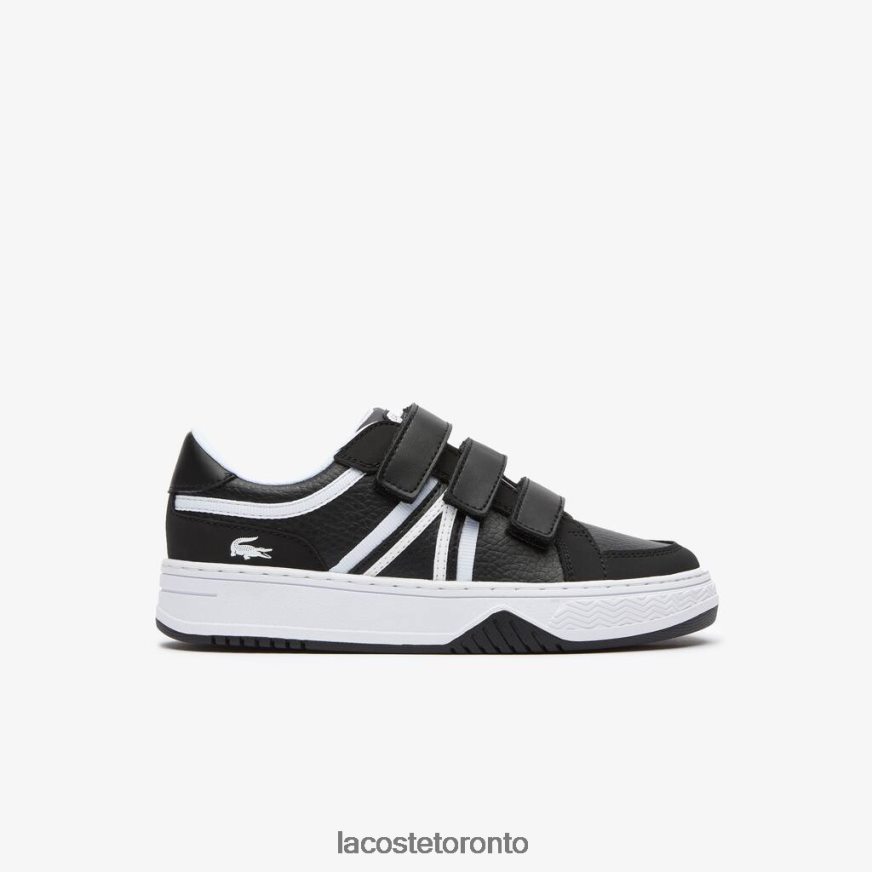 Shoes Lacoste L001 Synthetic Sneakers Black & White Kids Z60BPR3259