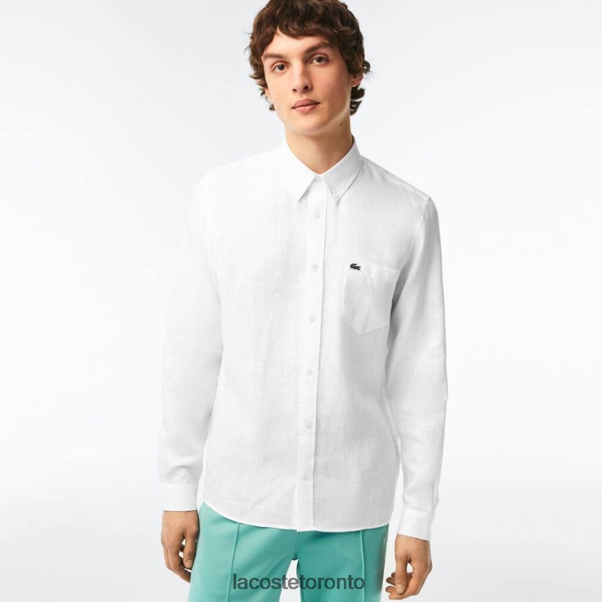 Clothing Lacoste Linen Shirt White Men Z60BPR469