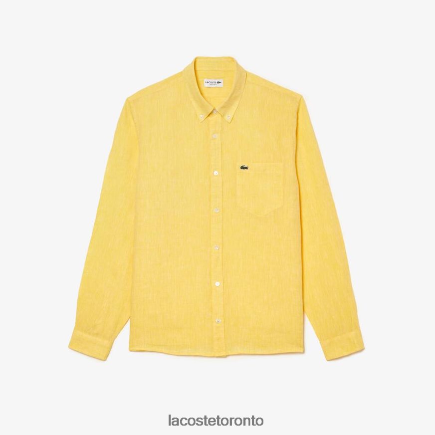 Clothing Lacoste Linen Shirt Yellow Men Z60BPR471