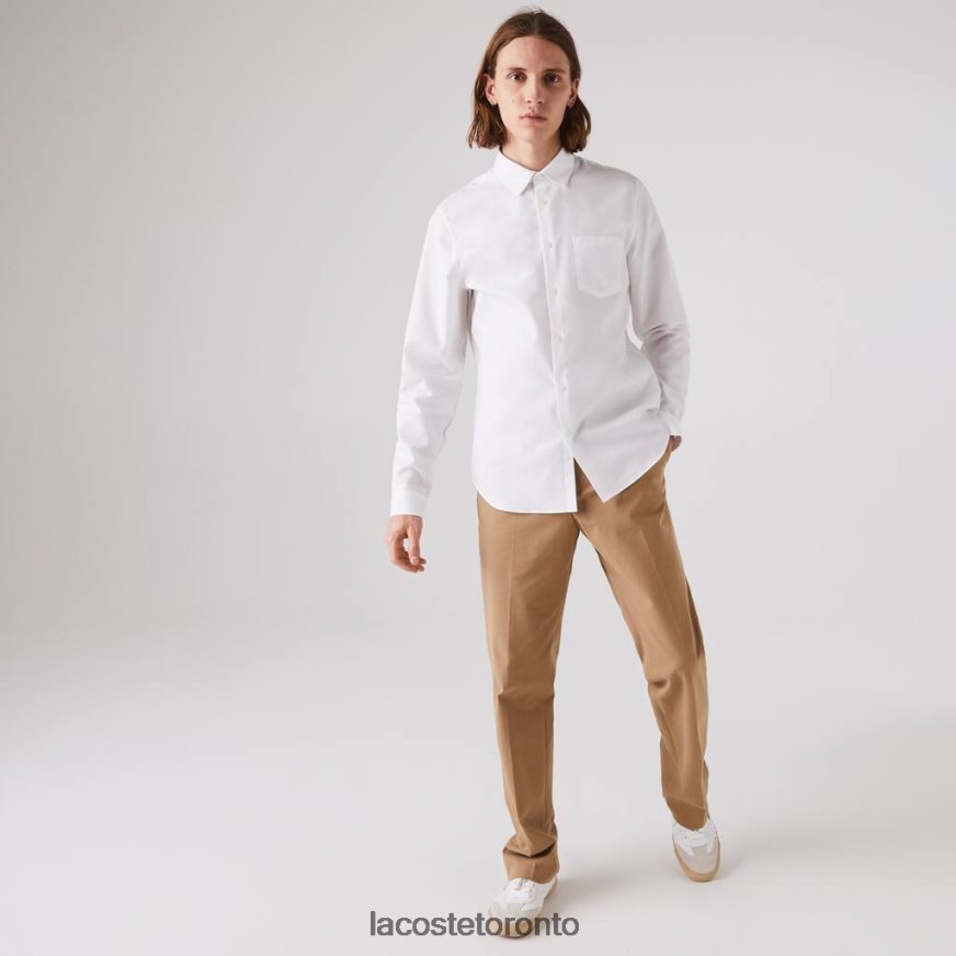 Clothing Lacoste Regular Fit Cotton Poplin Shirt White Men Z60BPR1614