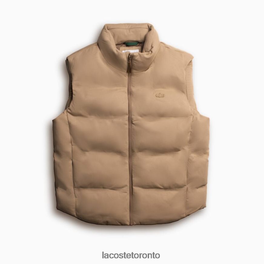 Clothing Lacoste Fold Away Hood Vest Beige Men Z60BPR1260