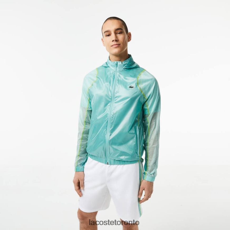 Clothing Lacoste SPORT Waterproof Hooded Windbreaker Mint Men Z60BPR1